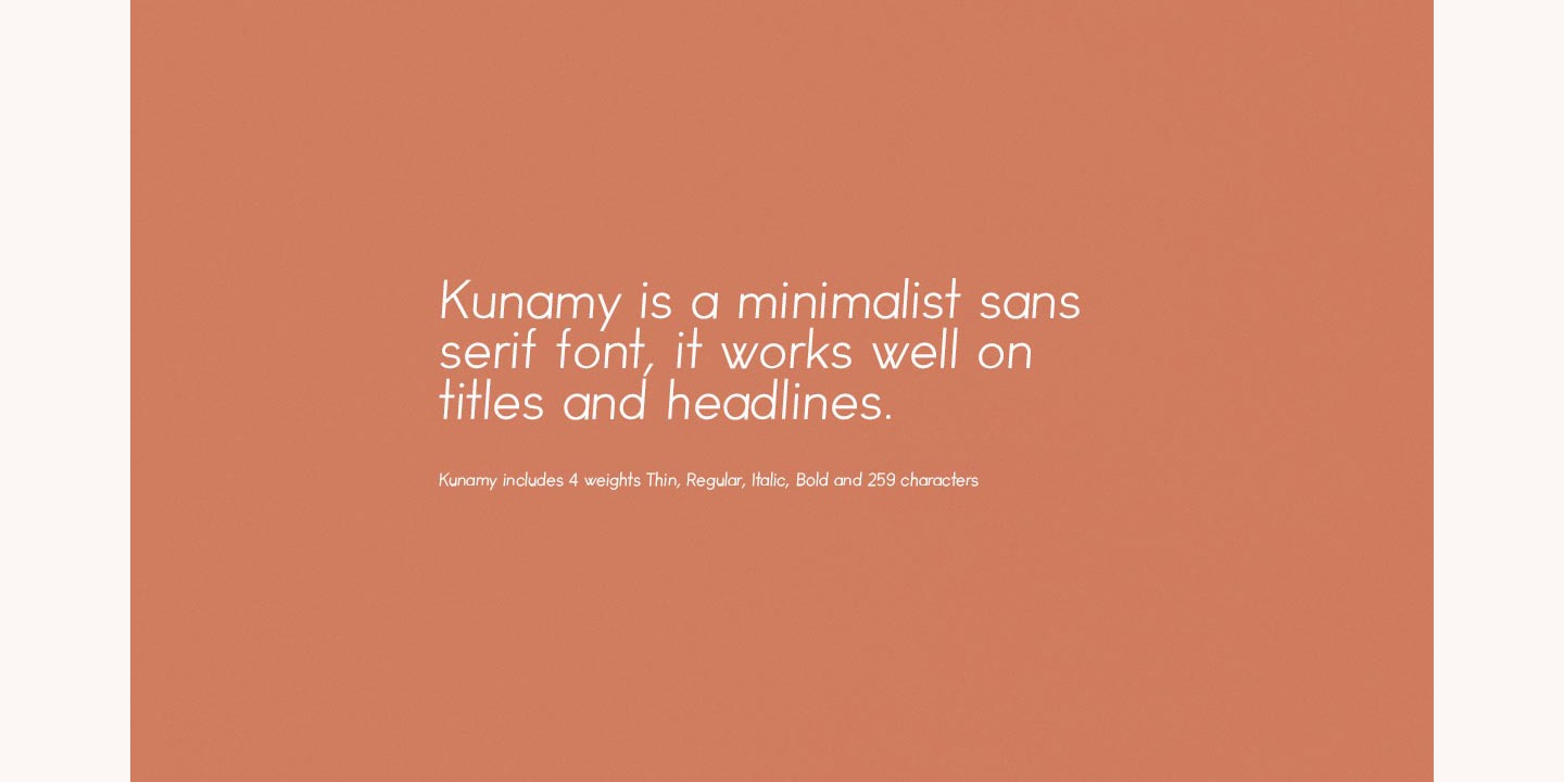 Przykład czcionki Kunamy Italic